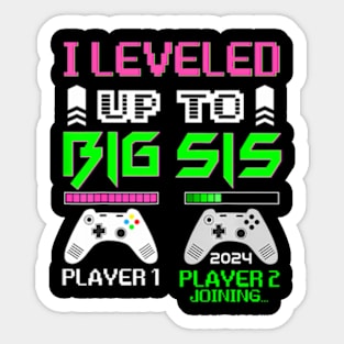 Leveled Up To Big Sister 2024 Cute  Going To Be A Big Sis Sticker